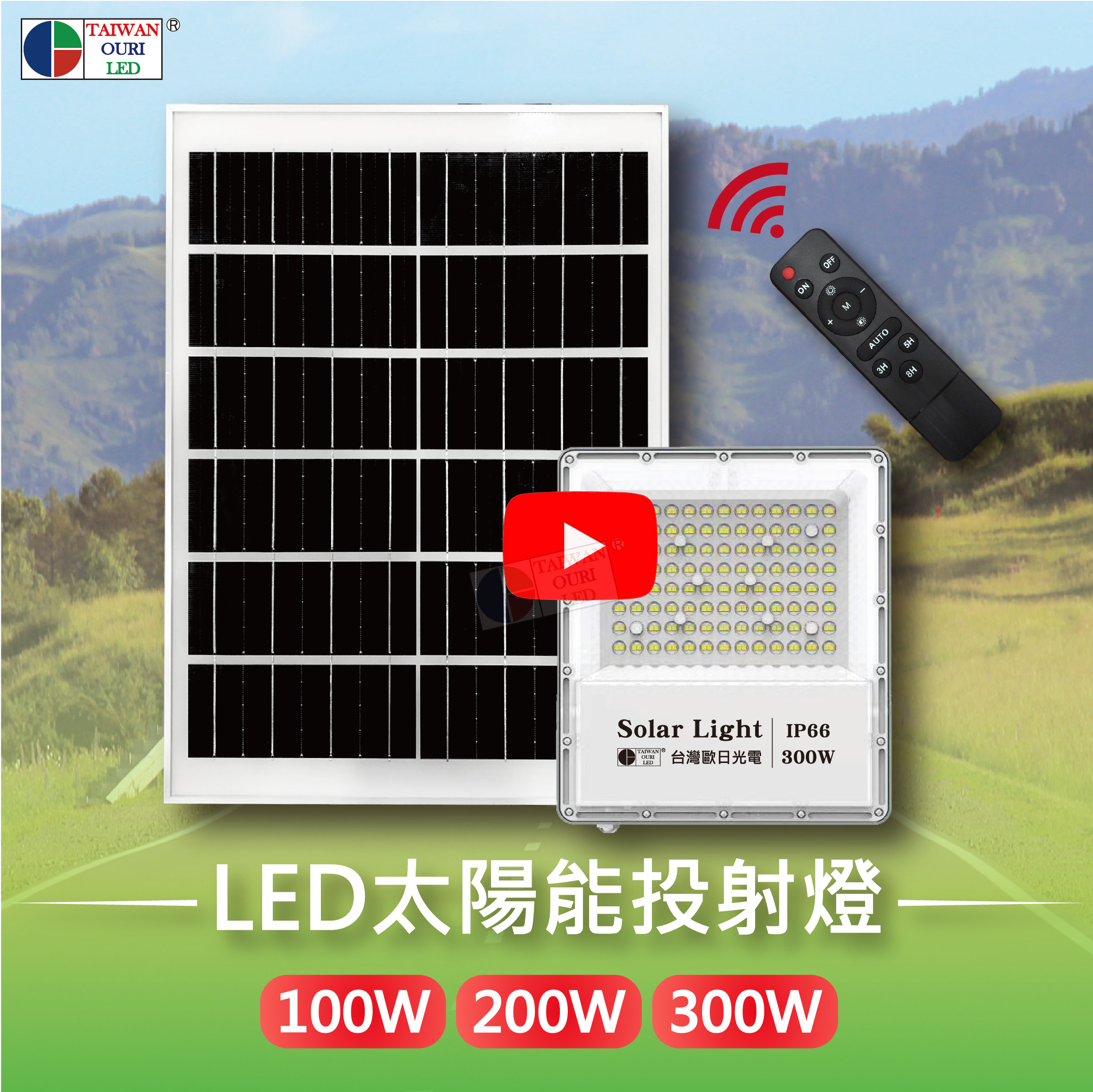 LED太陽能投射燈
